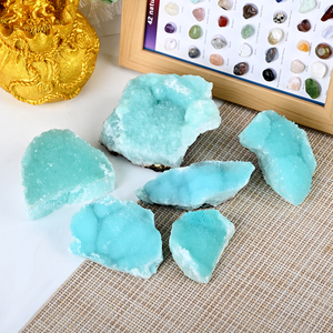 Espécimen Mineral de Cristal Natural de Alta Calidad, Geoda de Aragonita Azul Cruda para Decoración - Product Image 5