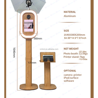 Photomaton pour événements avec iPad et appareil photo reflex numérique, coque miroir ovale, machine à selfies pour fêtes et mariages, kiosque photomaton pour iPad pour événements