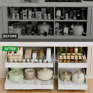 Expandable Sliding Drawer Pull Out Seasoning Spice <b>Storage</b> Holders Pullout <b>Kitchen</b> Cabinet Shelf <b>Racks</b> Organizer for Cabinet - Product Image 3