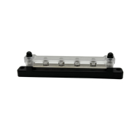 Barre omnibus simple 150A, bloc de distribution d'alimentation 2/4 positions avec couvercle transparent, 300V AC 48V DC pour applications marines, VR, moto