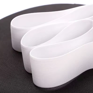 परिधान सिलाई के लिए उच्च लोच स्पैन्डेक्स/पॉलिएस्टर बुनाई बैंड के लिए काले और सफेद फ्लैट लोचदार टेप - Product Image 4