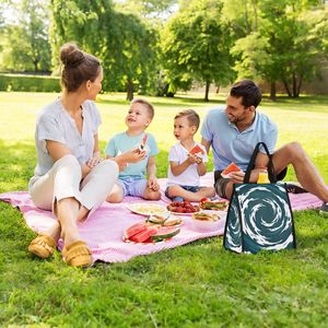 Sac à lunch isotherme personnalisé imprimé, sac isotherme à motif spiralé, sac de transport alimentaire réutilisable pour les repas quotidiens - Product Image 6