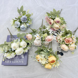 Bouquet de fleurs artificielles de pivoines en gros Meixue Mag, pivoines faites à la main pour la décoration intérieure, directement du fabricant - Product Image 2