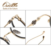 Lunettes de vue de luxe de style vintage, montures rondes en titane pour hommes, design de marque de créateur