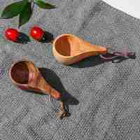 Mini cuillère en bois à manche court thé café grains cuillère à mesurer en bois petite cuillère à sucre sel Condiment en bois d'acacia