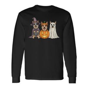 T-shirt à manches longues pour amoureux des chiens, motif Spooky Ghost Blue Heeler Pumpkin Halloween - Product Image 1