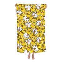 Serviette de plage YABEE personnalisée avec imprimé canard jaune en caoutchouc, séchage rapide, légère, anti-sable, pour piscine, enfants et adultes