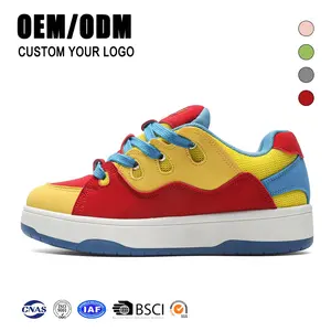 2024 Logo personalizzato di marca in vera pelle produttore di scarpe sportive Casual da donna uomo Private Label Sneakers