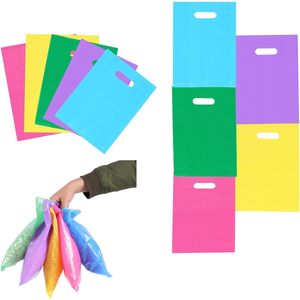 Bolsa de Compras de Plástico Colorida de 7.8x11.8 Pulgadas con Asa, Bolsa Desechable para Mercancía Minorista para Uso Comercial - Product Image 1