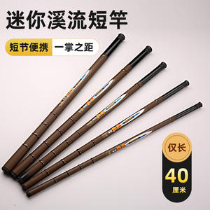 Mini canne à pêche ultra courte de 40 cm, rétractable, compacte, pour la pêche en rivière, pêche en eau douce - Product Image 3