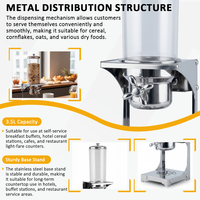 Distributeur de céréales en acier inoxydable pour hôtels, distributeur de grains, distributeur d'aliments secs, distributeur de céréales, récipient pour aliments secs