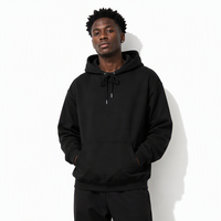 Veste d'hiver à capuche pour homme, en coton 100% lourd (480 g/m²), coupe ample avec épaules tombantes, design floqué, impression de logo personnalisée