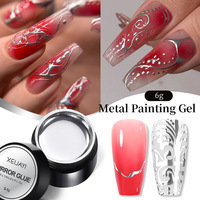 YULI 6g Gel Polish Chrome Effet Métallique Argenté 3D pour Ongles, Séchage Rapide (60s) pour Nail Art Professionnel