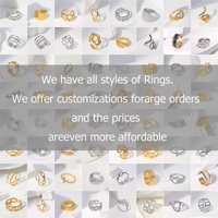 Bague Ajustable en Acier Inoxydable 304 Plaqué Or 18 Carats PVD Étanche, Bijoux de Mode Tournesol Cœur Coquillage pour Femme, Personnalisée en Gros