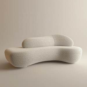 Offre Spéciale européenne loisirs courbé velours tissu chaise lit confortable pieds en métal canapé blanc laine d'agneau mariage canapé salon - Product Image 4