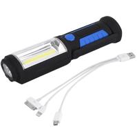 Lampe de travail LED portable QXMOVING COB d'urgence pour réparation automobile, avec base magnétique, rechargeable, pour camping et randonnée en extérieur
