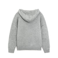 AiNear Vente en gros de logo personnalisé Oem & Odm Pull-over à capuche gris à manches longues brodé pour hommes 100% coton tricoté
