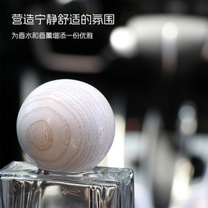 Wooden aromatherapy bottle with wooden cap, round flameless irregular-shaped wooden product, glass bottle with bamboo cap, - Product Image 1