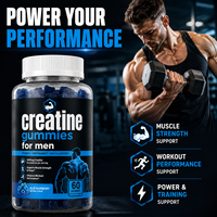 Gummies de créatine monohydrate 5000mg, 60 unités, marque privée OEM, directement de l'usine, pour la force musculaire et les performances sportives