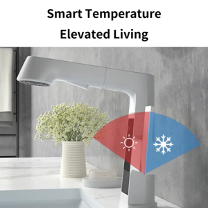 Hiện đại Đen Brass thông minh lưu vực vòi với LED hiển thị nhiệt độ duy nhất xử lý nóng lạnh phòng tắm bồn rửa tap van gốm lõi - Product Image 2