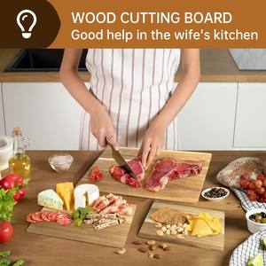 Juego de Tablas de Cortar de Madera con Ranura para Jugos (3 Piezas), Tablas de Cortar de Cocina de Madera de Acacia, Tabla para Cortar Carne - Product Image 4