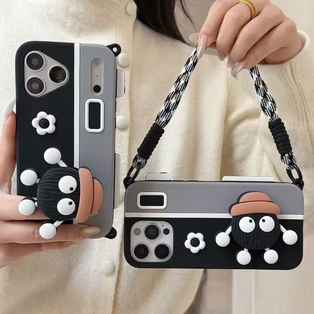 BAILI Factory 2026 New 3D Stereoscopic Silicone Cute Cartoon Pattern Wallet Phone Cases Small Bag Camera Shape Protection Cover