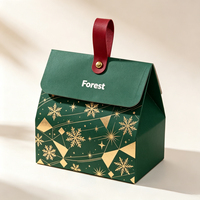 Boîte cadeau personnalisée en carton imprimé pour Noël avec poignée, emballage en papier pour les fêtes, pour bonbons et ensembles