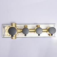 Robinet de douche thermostatique en laiton, 3 fonctions, inverseur, finition noir mat, installation facile, vente en gros