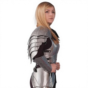 Costume de guerrier en acier inoxydable plaqué argent, forme irrégulière, poli, tendance - Product Image 3