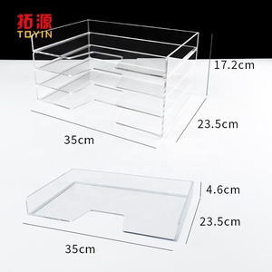 Rõ ràng Stackable thư giấy Khay A4 tập tin Khay bàn tổ chức, <span class=keywords><strong>Acrylic</strong></span> bàn tổ chức phụ kiện SORTER khay thư mục chủ - Product Image 6