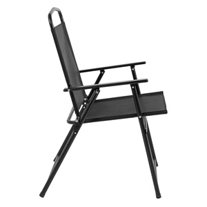 <span class=keywords><strong>Set</strong></span> <span class=keywords><strong>da</strong></span> <span class=keywords><strong>Giardino</strong></span> Moderno in Acciaio Inossidabile <span class=keywords><strong>Nero</strong></span> a 6 Pezzi con Tavolo, Ombrellone e 4 Sedie Pieghevoli - Product Image 5