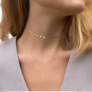 Collar <span class=keywords><strong>de</strong></span> Cadena Minimalista <span class=keywords><strong>de</strong></span> Acero Inoxidable 316L, Chapado en <span class=keywords><strong>Oro</strong></span> <span class=keywords><strong>de</strong></span> 14K, Cadena Clásica Simple Chapada en <span class=keywords><strong>Oro</strong></span> para Bodas y Regalos - Product Image 1