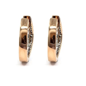 Direct Factory Great Offer Best Quality Classic Luxury 18k Solid Rose Gold Natural Diamond Small Huggie Hoop Earrings Gift Party - Product Image 3
