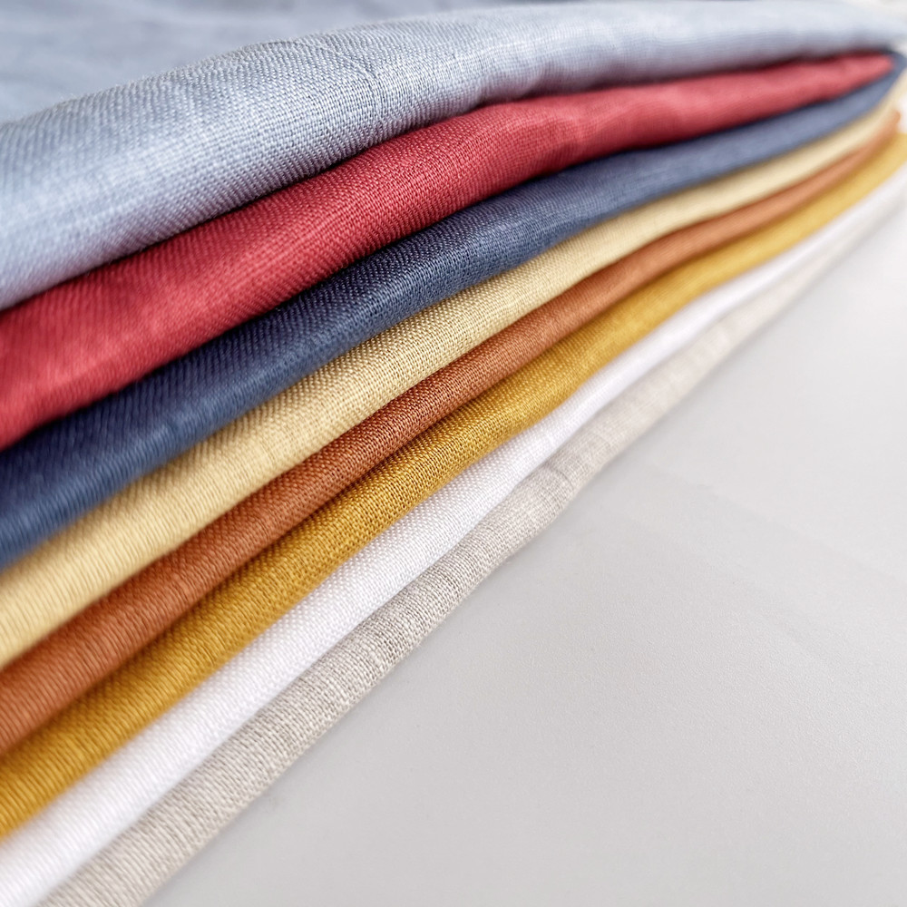 Новинка 2021, однотонная чистая льняная ткань, дышащая мягкая льняная ткань с эффектом потертости