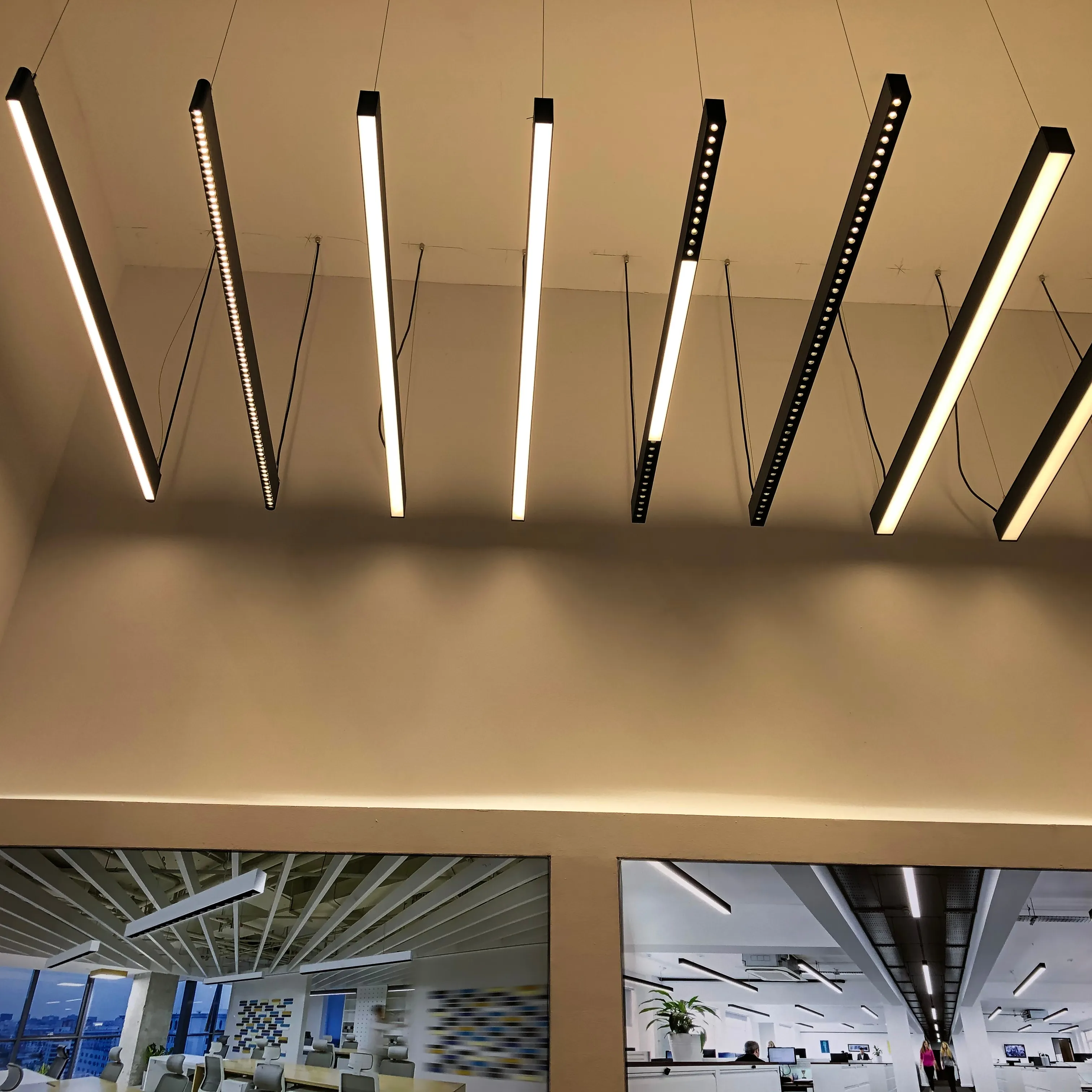 office linear led chandeliers pendant lights 40w 1200mm 4ft linear led light housing suspended light surface mounted led linear