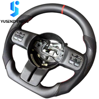 Volant à fond plat en fibre de carbone, chauffant, plug and play, compatible avec Jeep Wrangler JK JKU Rubicon Sahara 2007-2018