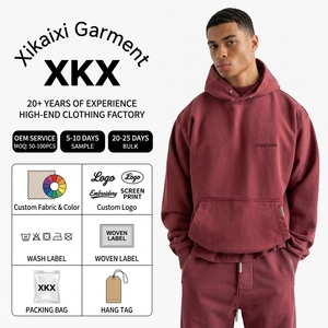 Conjunto de Sudadera con Capucha y Pantalones Deportivos <span class=keywords><strong>para</strong></span> <span class=keywords><strong>Hombre</strong></span>, Modelo Xb 2026, 100% Algodón, Bordado, Estilo Urbano - Product Image 1