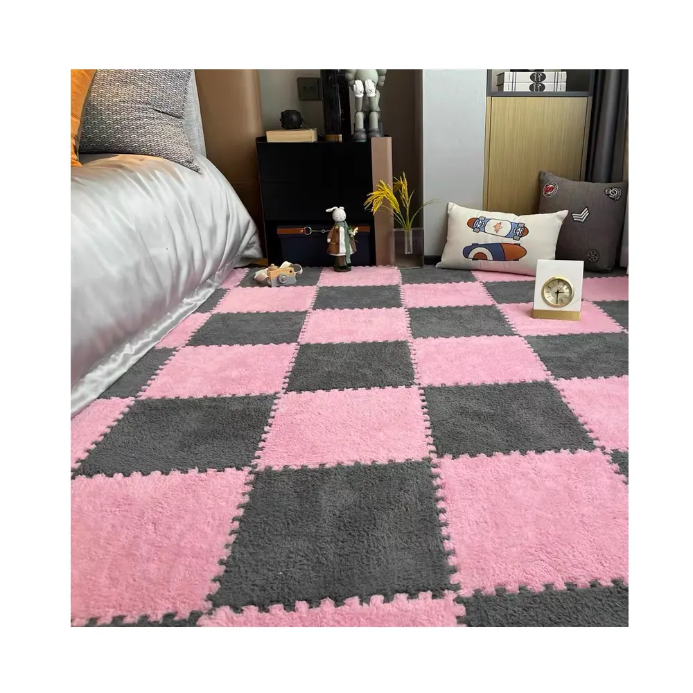 1pcs super shaggy carpet Splicing carpets for soft comfortable non slip and easy to clean assembly machine washable rugs