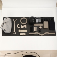 Ensemble de fitness personnalisé avec logo d'usine : Barre d'haltères, haltères en silicone, anneaux de musculation, tapis de yoga, accessoires de yoga et Pilates pour la maison