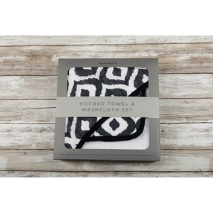 Ensemble de serviettes et de débarbouillettes à capuche en coton bleu marocain - Product Image 5