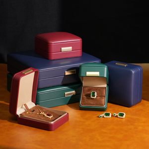 PU Leather Jewelry <b>Box</b> Square Flip Lid <b>Gift</b> Case Velvet Lined Custom Logo Jewelry Packaging <b>for</b> <b>Rings</b> Bracelets - Product Image 1