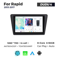 Autoradio Android DUDUAUTO avec GPS et DSP intégrés, écran tactile 9 pouces pour Skoda Rapid 2014-2015