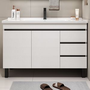 Ensemble de meubles de salle de bain modernes et minimalistes, lavabo, meuble sous-vasque, lavabo sur pied - Product Image 6