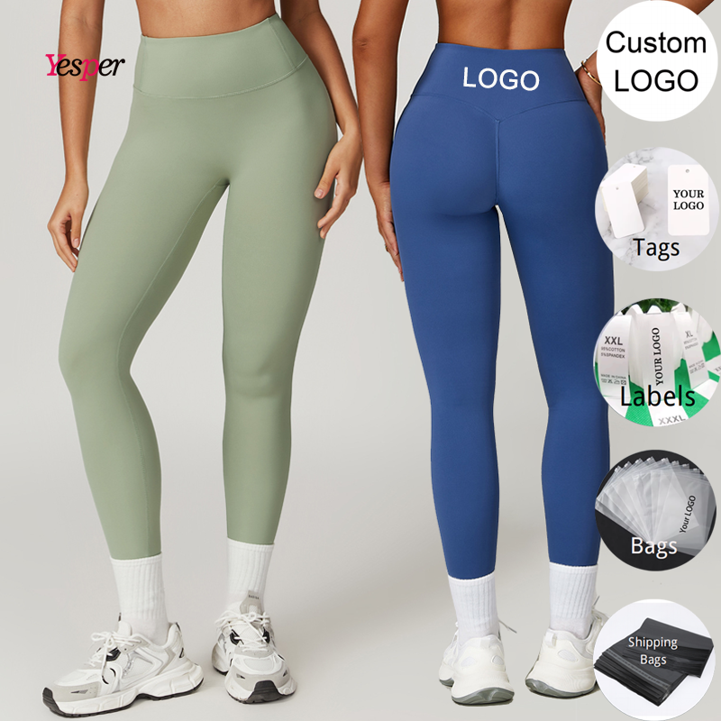 Hot Selling High Quality Custom Women Yoga Pants Gym Leggings Elastic Waist Breathable Four-Way Stretch Quick Dry Plus Size