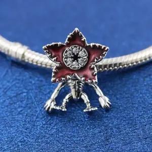 Nuevo Amuleto de Flor Monstruo Rojo, Piedra Natural, Compatible con <span class=keywords><strong>Pulsera</strong></span> de Plata de Ley 925 Original, Abalorios para Hacer Joyas, Unisex, Joyería de Alta Gama - Product Image 3