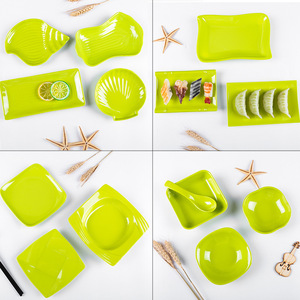 Plato de Melamina para Aperitivos, Forma Irregular, Verde, Duradero, para Servir Alimentos, para Fiestas - Product Image 2