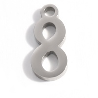 SUMMLY - Colgantes de Números del 0 al 9 en Acero Inoxidable al por Mayor, Personalizados, Chapados en Oro de 18K y Plata, Dijes de Dígitos DIY, Joyería de Moda