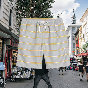 Servicio OEM: Pantalones Cortos Deportivos Casuales para Hombre, Diseño Sólido con Logotipo Personalizado, Tejido de Punto, Color Liso, Transpirables, para Actividades al Aire Libre - Product Image 3