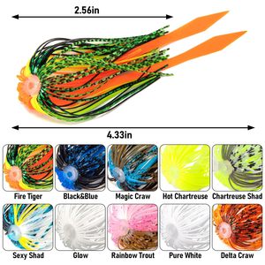 All'ingrosso Economico 100 pz/sacchetto Gonne da Pesca in Silicone Multicolore, <span class=keywords><strong>Esche</strong></span> da Pesca a Ombrello in Gomma con Laccetto - Product Image 2