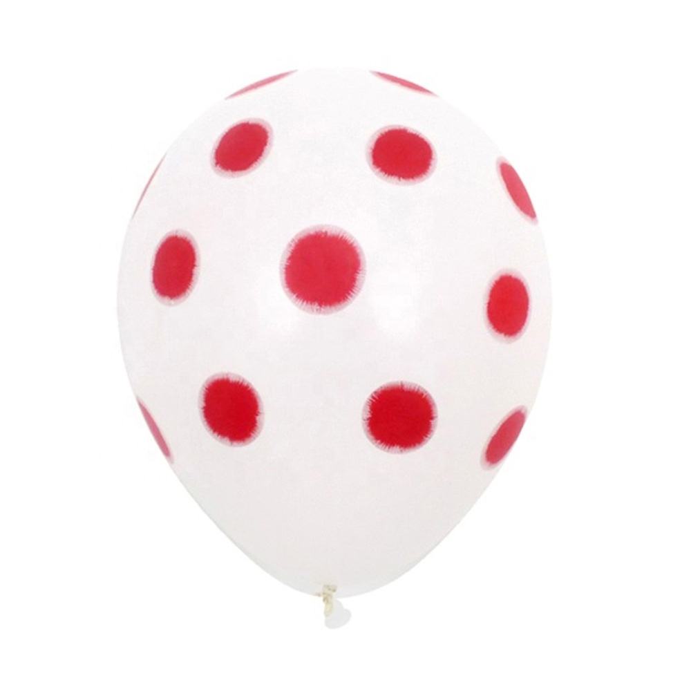 Party Supplies 12 White Purple Gold Light Blue Yellow Red Clear Transparent and Black Latex Personalised Polka Dot Balloon